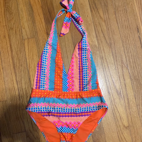 Plunging One Piece Swimsuit - Picture 1 of 6